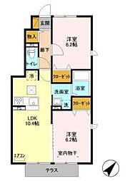 ボナール 2LDKの間取図画像