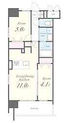 ルーツ新宿若松町 12階2LDKの間取り