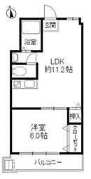 アークKビル 1LDKの間取図画像