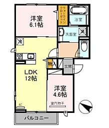 セジュール善 2LDKの間取図画像