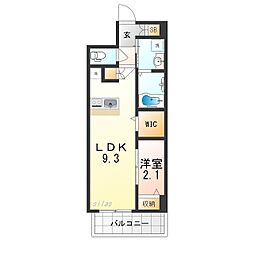 伊丹市千僧3丁目マンション 1LDKの間取図画像