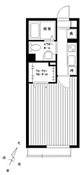 セシル高田馬場 1Kの間取図画像