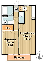 サクラ 1階1LDKの間取り