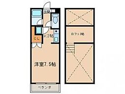 OAKVILLAちくしの10th 1Kの間取図画像