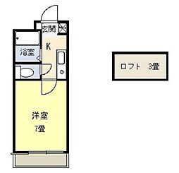 メゾンヴェール 1Kの間取図画像