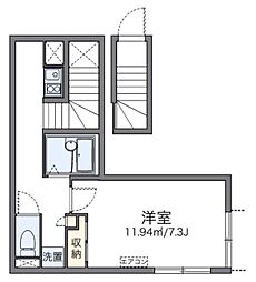 LEONEXTきよみず扇 1Kの間取図画像