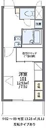 レオパレスパルコートA 1Kの間取図画像