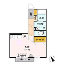 セントラル・M ワンルームの間取図画像