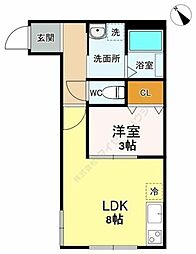 Flat八千代村上 1階1LDKの間取り