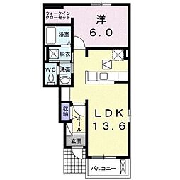 バーントシェンナ1 1LDKの間取図画像