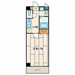 プレシアス 1Kの間取図画像