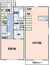 Terrace HANA 1LDKの間取り