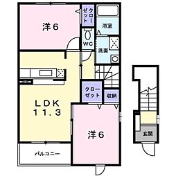 ヴィレングランツ 2LDKの間取図画像