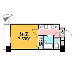東京メトロ東西線 妙典駅 徒歩5分の賃貸マンション 3階1Kの間取り