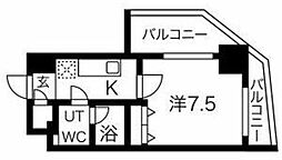 スパシエ蒲田グランドタワー 1Kの間取図画像