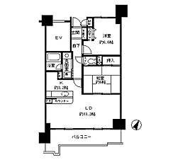 グランドメゾン江戸堀 2LDKの間取図画像