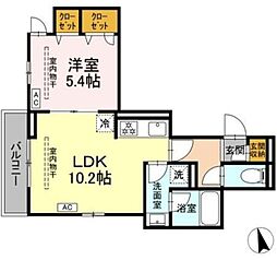 カルニュ 1LDKの間取図画像