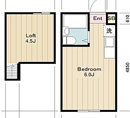 スパークルハイツ 1階1Kの間取り