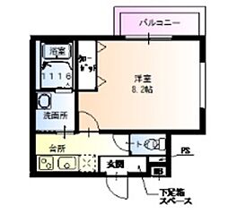 フジパレス遠里小野1番館 1Kの間取図画像