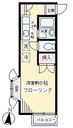グリーン・アベニュー 1Kの間取図画像