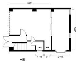 タナカビル 1階ワンルームの間取り