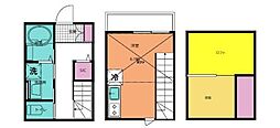 幕張テラスハウスI 1SKの間取図画像