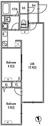 GRANPASEO中野IV 2LDKの間取図画像