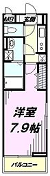 カレントハウス21 1Kの間取図画像