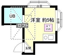 クレストコート平 ワンルームの間取図画像