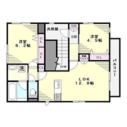 クラインガルテンIII 3階2LDKの間取り