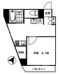 三和駒込 1Kの間取図画像