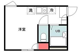 スカイ大井町 ワンルームの間取図画像