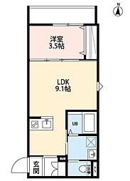 robot home 市川大野 1階1LDKの間取り