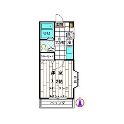 ソレイユ・ドゥ 1階1Kの間取り