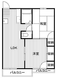 ピアスメゾン 2LDKの間取図画像