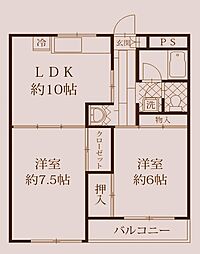 プランドール・ルーチェ 2LDKの間取図画像