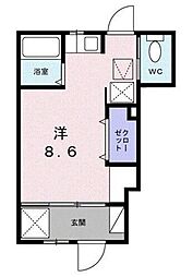 サンダーソニア ワンルームの間取図画像