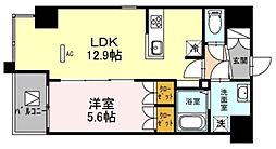 リベラーレ中野 2階1LDKの間取り