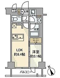 グレンドール五反田 1LDKの間取図画像