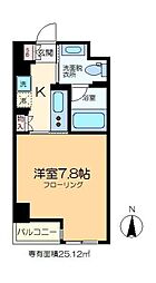 セリーズ門前仲町 6階1Kの間取り