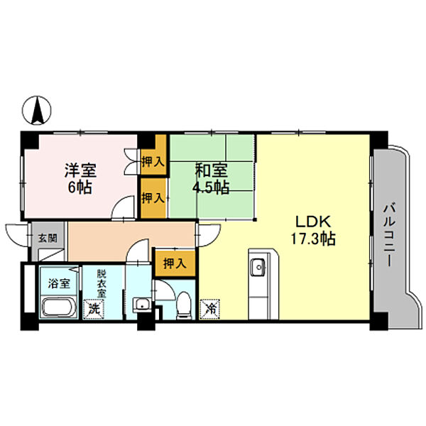 グランディール東山 ｜大阪府堺市中区東山(賃貸マンション3LDK・2階・66.51㎡)の写真 その2