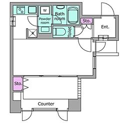 レジディア文京千石 3階1LDKの間取り