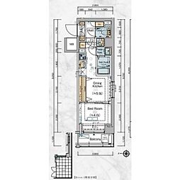 ESTEMCOURT横濱大口 1DKの間取図画像