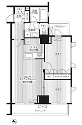 グランハイツ代々木 2LDKの間取図画像