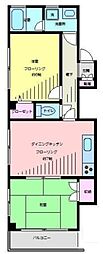 シャトレーイースト 2DKの間取図画像