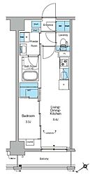 ルフォンリヴェント門前仲町 1LDKの間取図画像