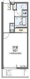 レオネクストウインズ立野 1Kの間取図画像