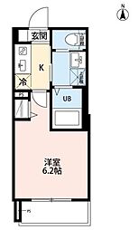 robot home 千住緑町IV 2階1Kの間取り