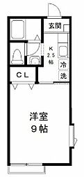 リヴェールハイム 1Kの間取図画像
