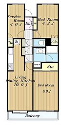フォレスター新百合ヶ丘 2SLDKの間取図画像